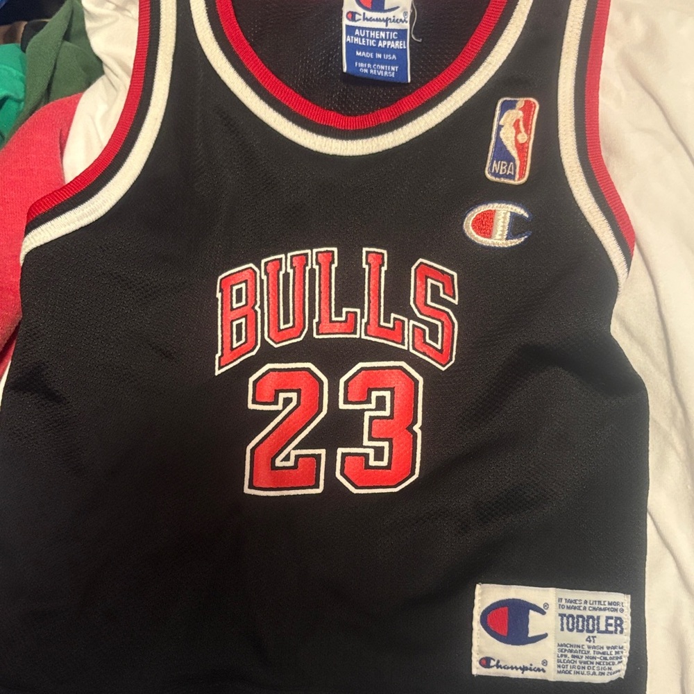 Champion Black and Red Bulls 23 Toddler Jersey